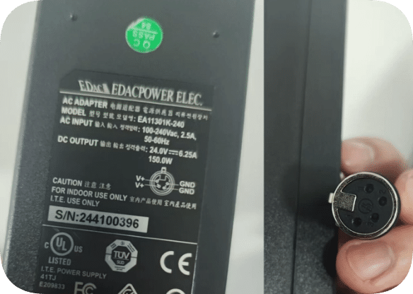 *Brand NEW* Genuine Yisheng EA11301K-240 Power Adapter | 24V 6.25A 150W XLR 4-Hole 4-Core Charger Cable Power